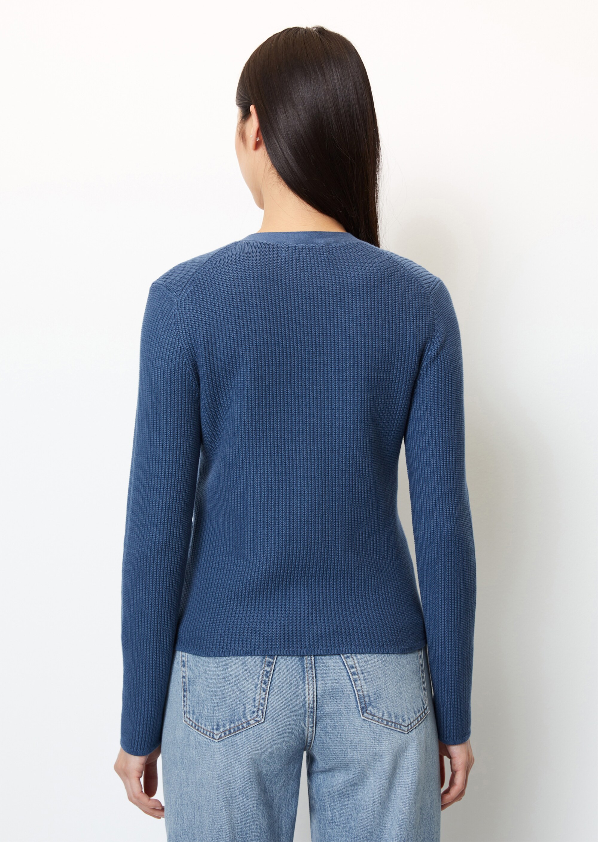 Rippstrick-Cardigan slimmit feiner Rippenstruktur