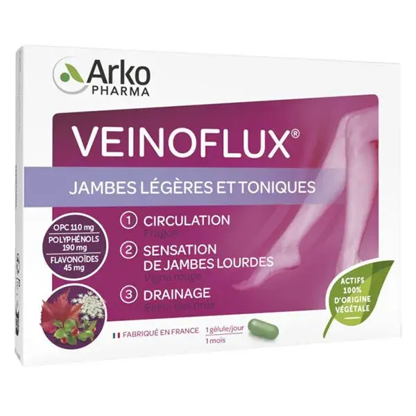 Arkopharma Veinoflux Light Legs Circulation Red Vine 30 cápsulas