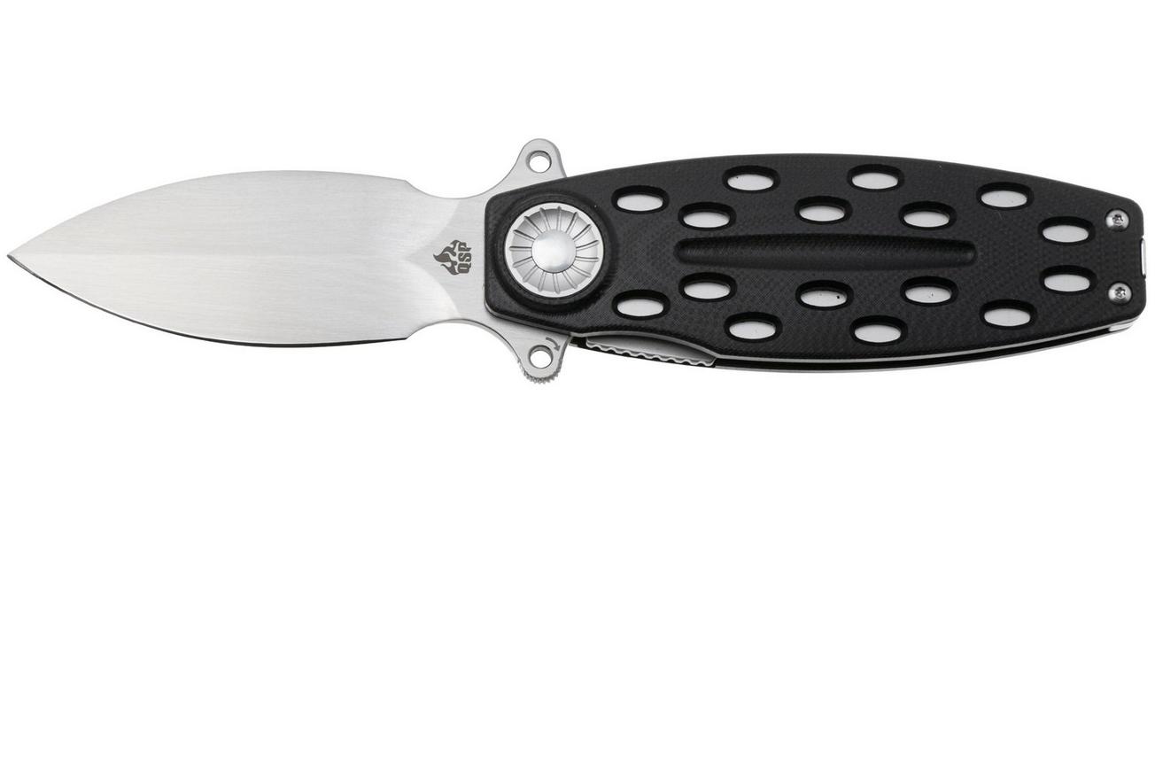 QSP Knife Beetle 162-A, Satin 14C28N, Black G10, zakmes