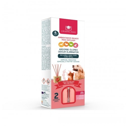 Pacote de refil com 2 unidades para o ambientador Crystalline Pet com aroma de frutas vermelhas.