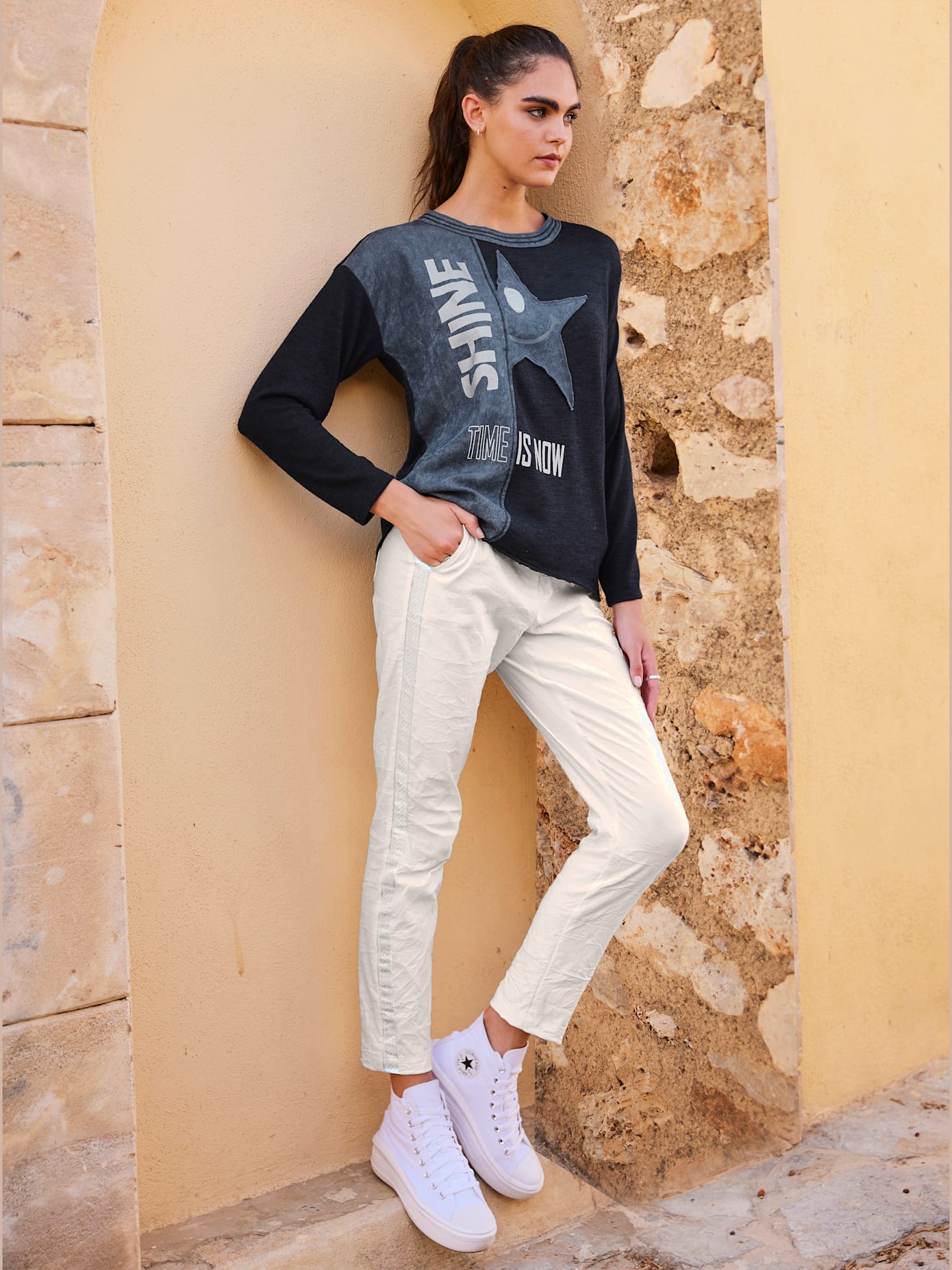 Pantalon ceinture avec coulisse