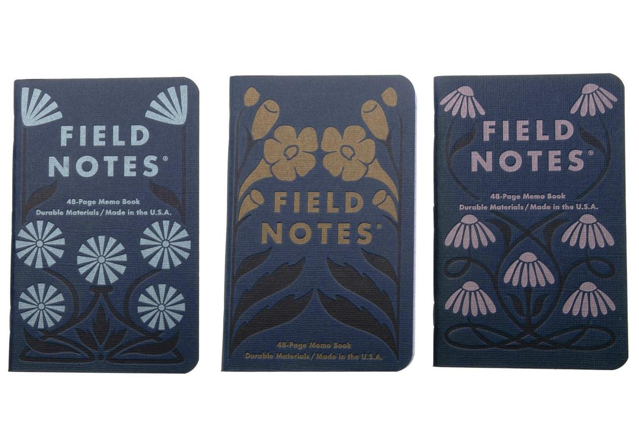 Field Notes 68th Quarterly Limited Edition FNC-68, Lined 3-Pack Fall Flowers, notitieboekjes