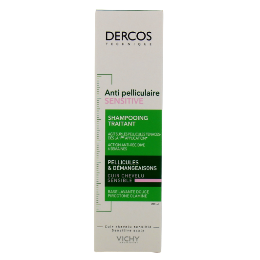 Shampooing traitant antipelliculaire pour cuir chevelu sensible Dercos Vichy