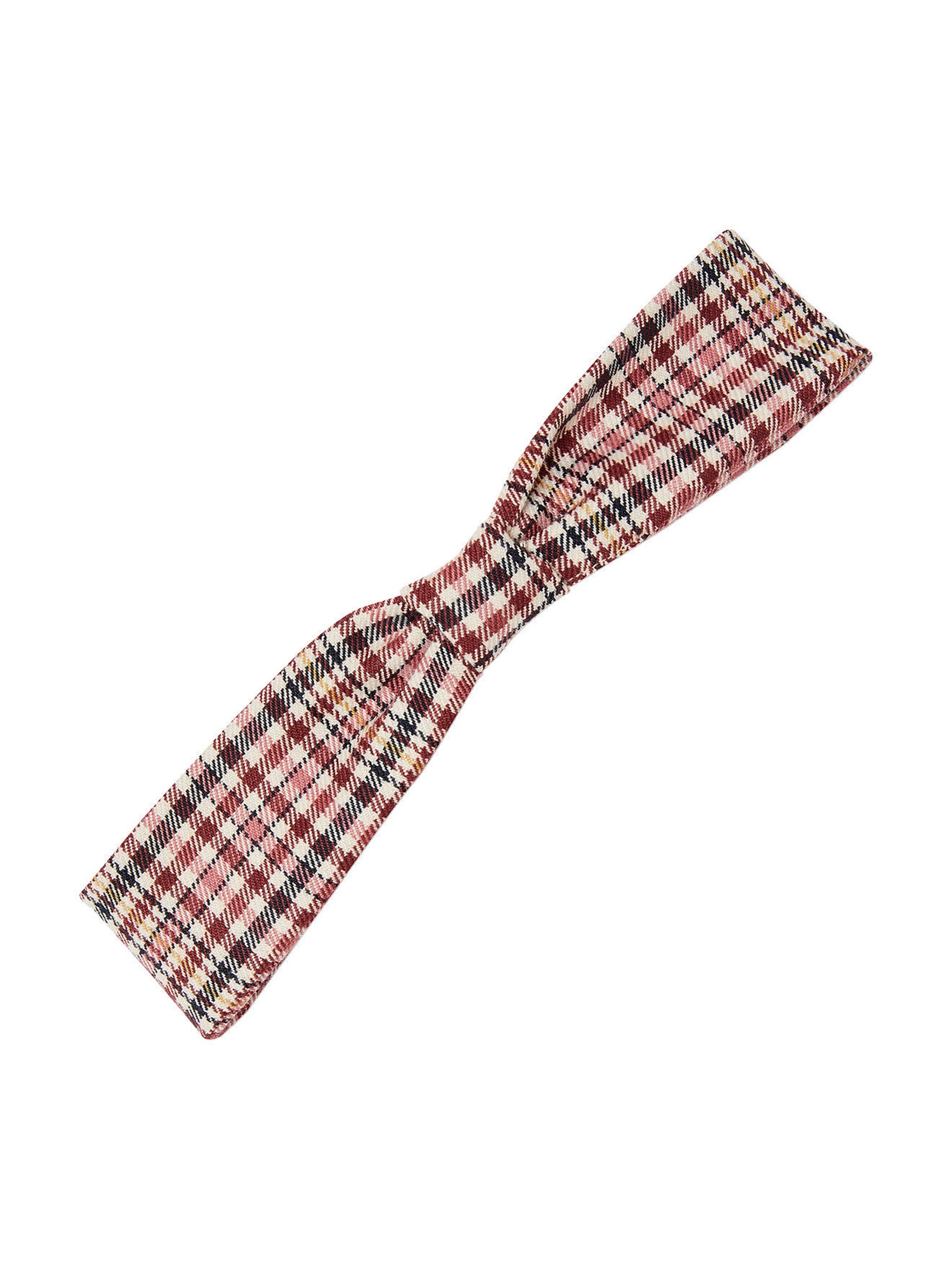 Vertbaudet Mädchen Baby-Set: karierte Latz-Shorts, Shirt & Haarband rosenholz