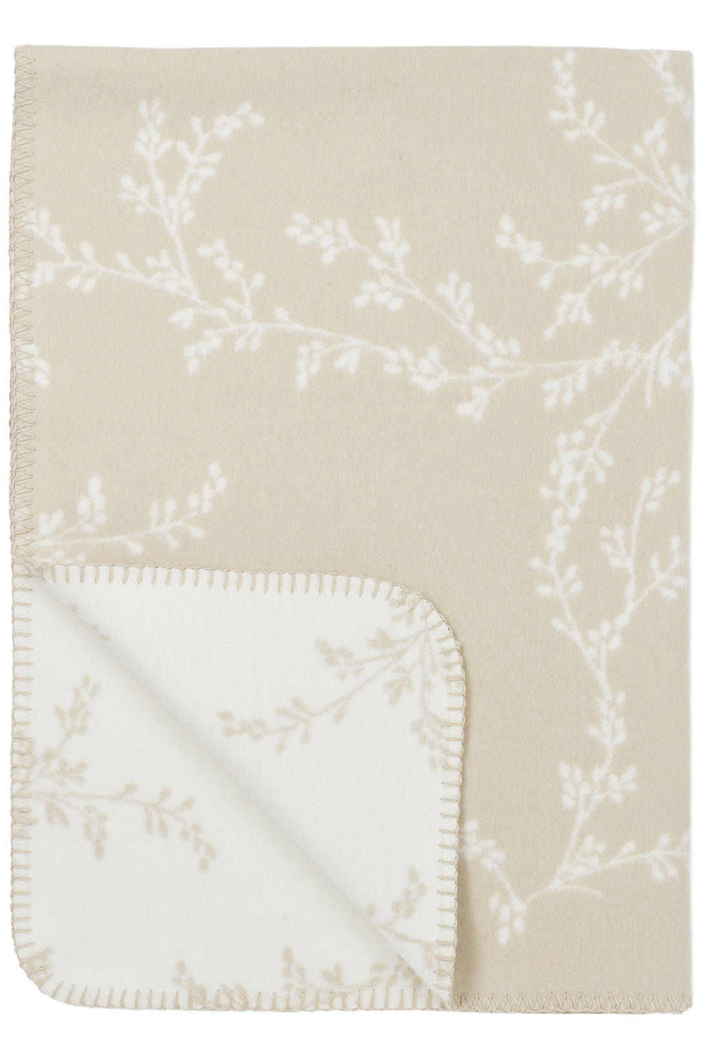 reversible wiegdeken Branches beige/wit