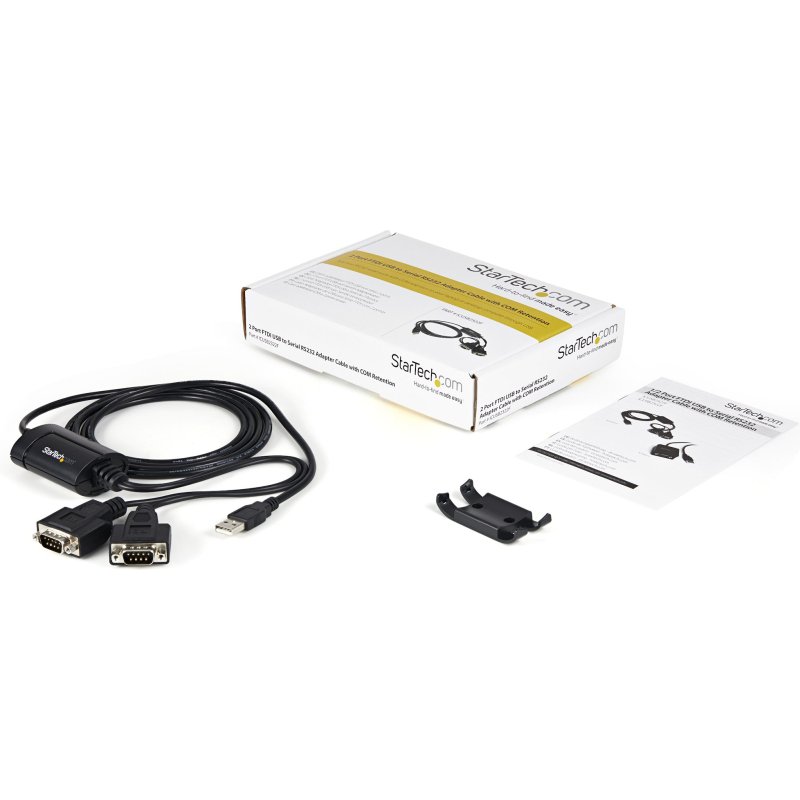 StarTech.com Câble adaptateur FTDI USB vers série RS232 2 ports avec mémorisation du port de communication
