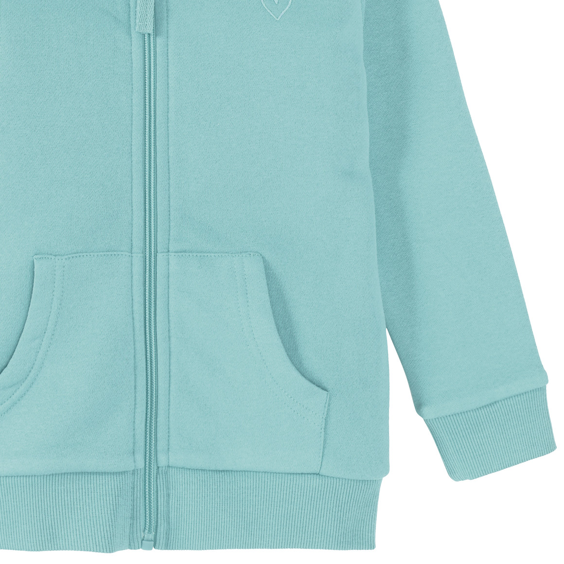 Famy Mädchen Sweatjacke mit Bio-Baumwolle helltürkis