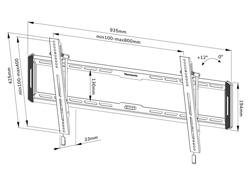 NEOMOUNTS Wandhalterung WL35-550BL18 Schwarz Stabile und neigbare Wandhalterung für 43-86