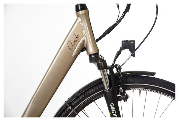 Vélo de Ville Électrique Mixte Bicyklet Claude Shimano Tourney 7V 500 Wh 700 mm Beige Marron - Produit Reconditionné