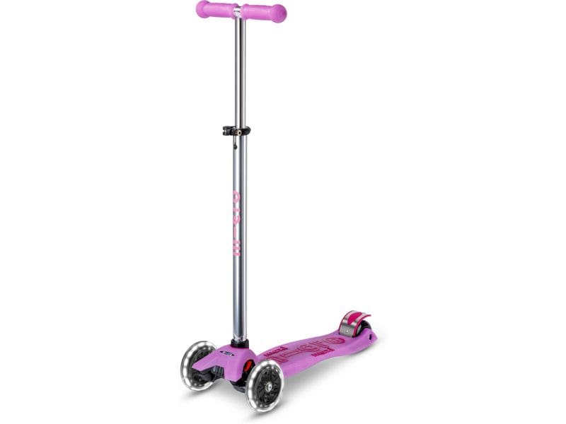 Micro Mobility Kickboard Maxi Micro Deluxe Glow LED Lila Scooter für Kinder