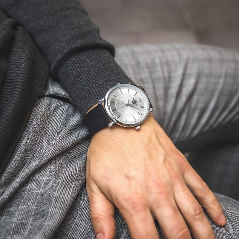 Montre Homme M. JOHN bracelet Cuir Noir