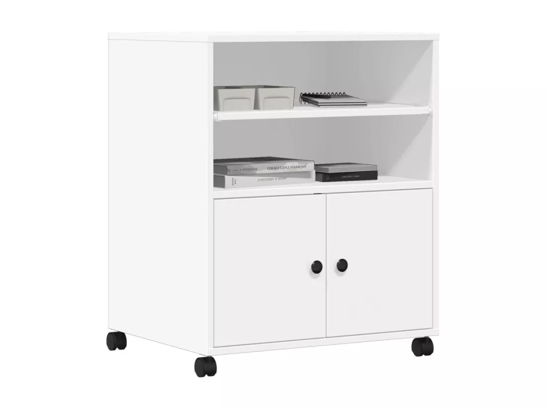 Support d'imprimante avec roulettes blanc 60x48x74 cm