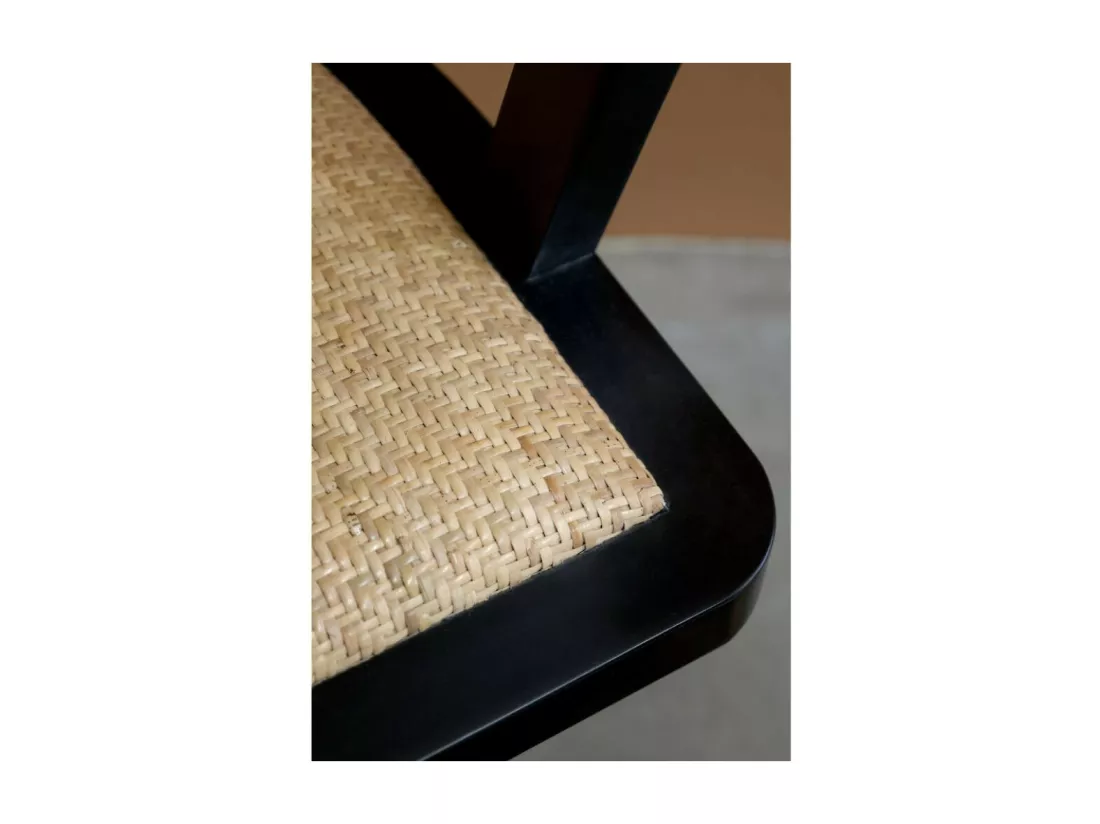 Chaise de bureau en bois noir et marron 60 x 60 x 80 cm