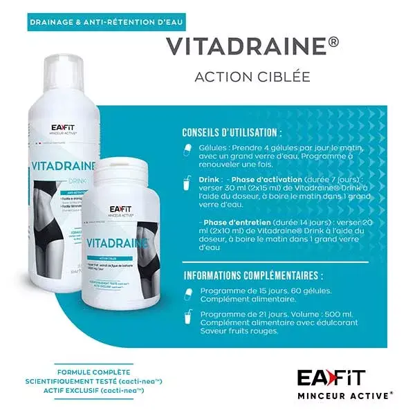 Eafit Vitadraine Bebida Drenante e Anti-Retenção de Água 500ml