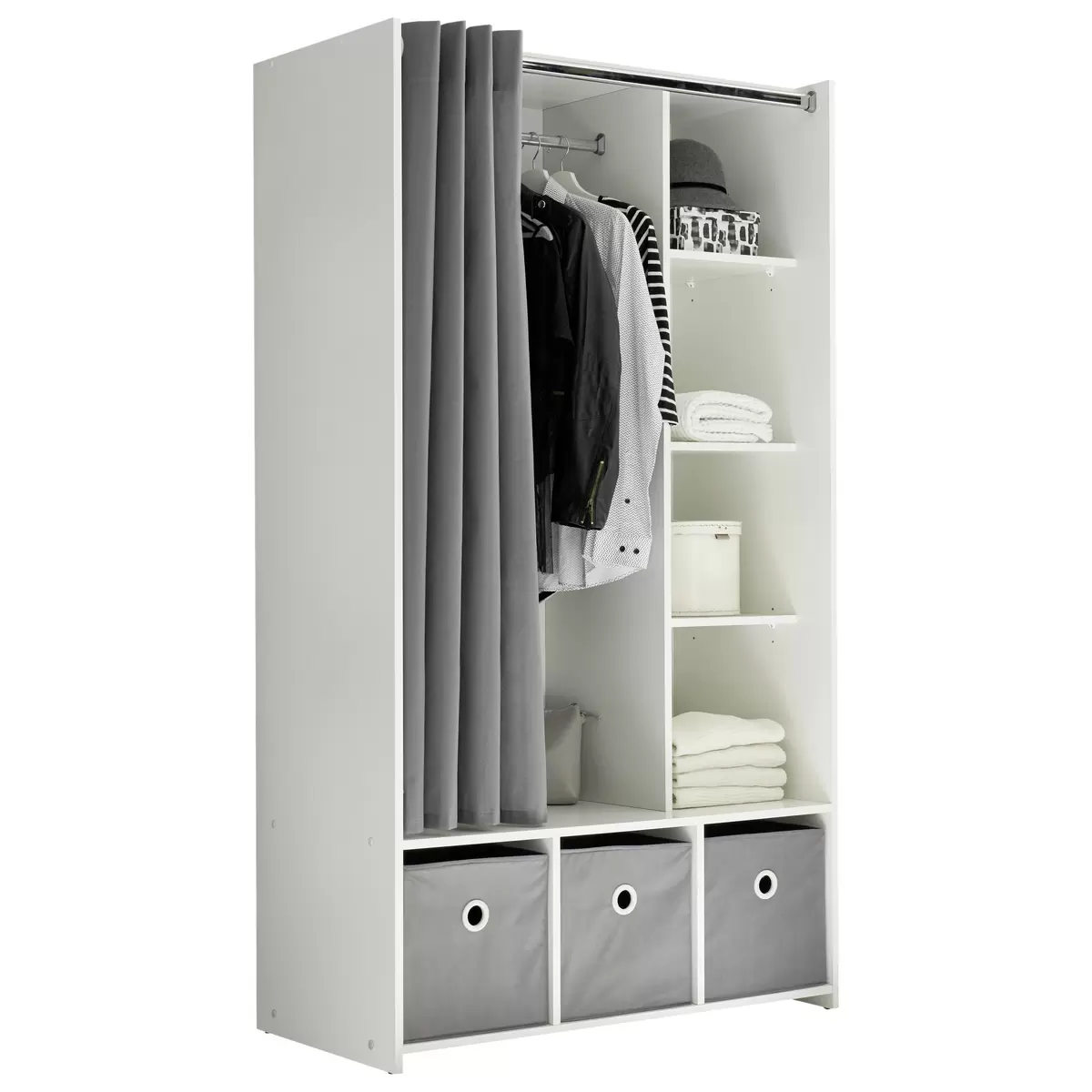 Kleiderschrank Jenins grau,weiss