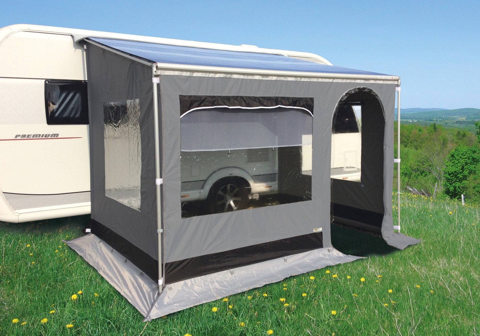Eurotrail Bergen CS 410 luifeltent met stokken