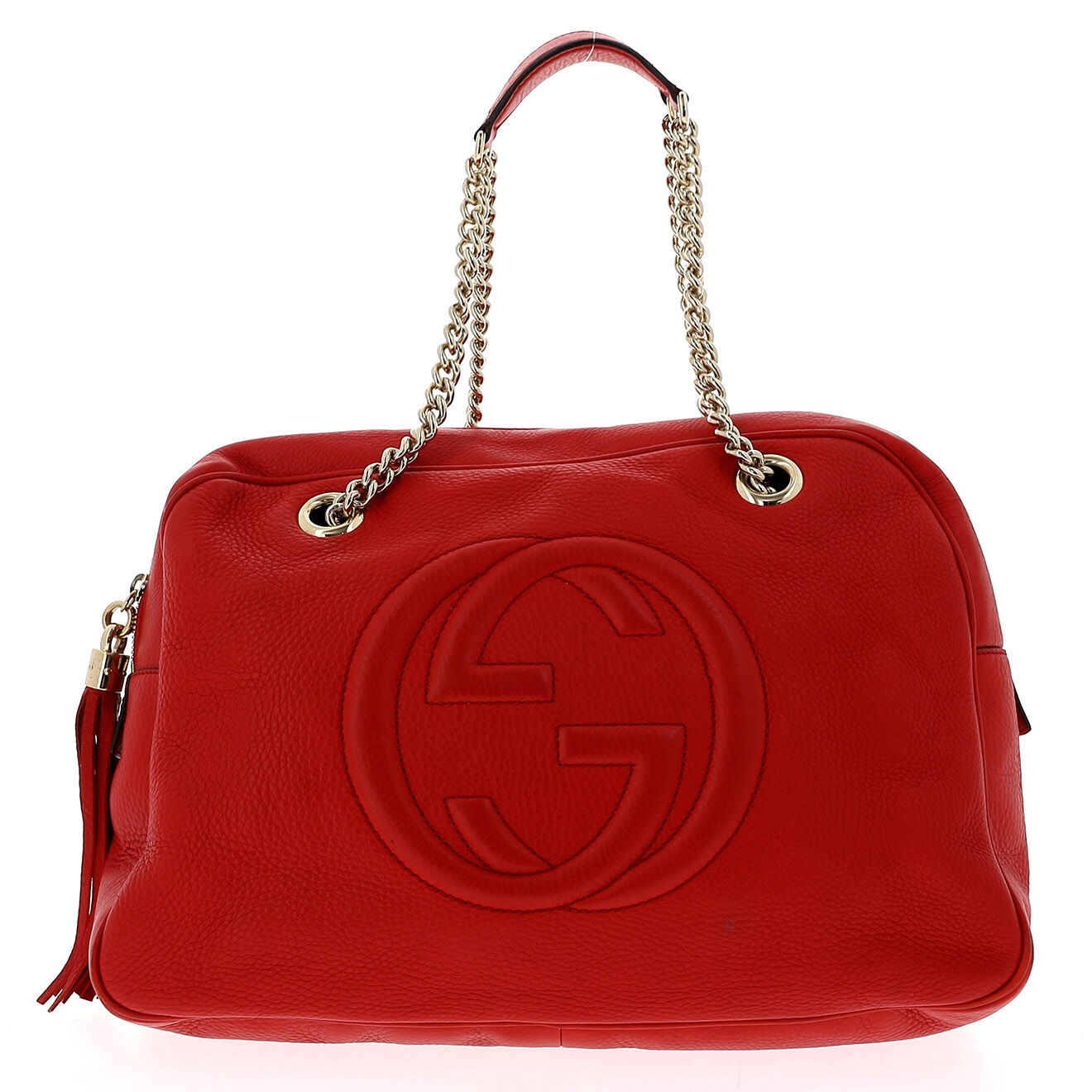 Gucci Sac porté épaule Soho en Cuir rouge Etat: Très bon état - Longueur 36 cm