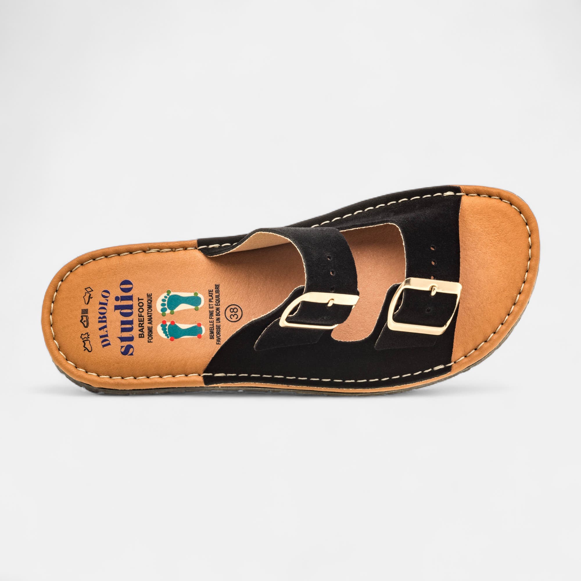 Mules Femme en cuir noir