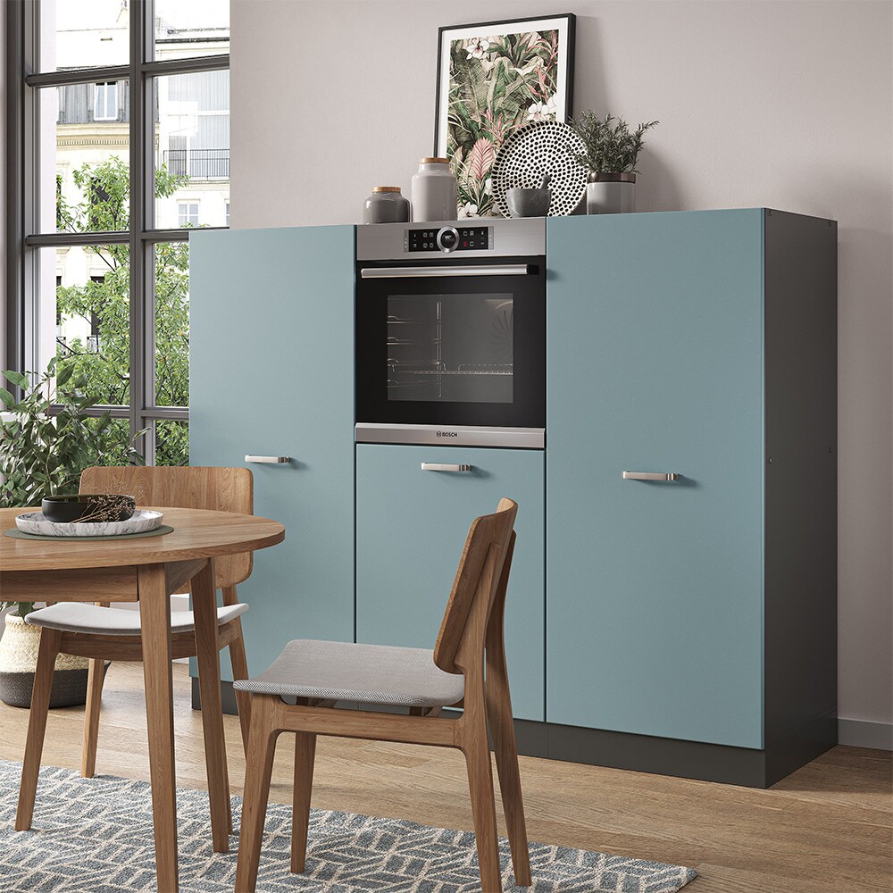 Vicco Küchenzeile R-Line Solid Anthrazit Blau Grau 180 cm modern Küchenschränke Küchenmöbel
