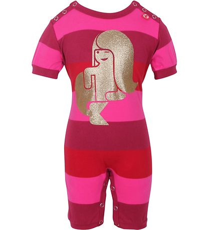 Danef? Sommerdragt - Pink stribet m. Guld Havfrue