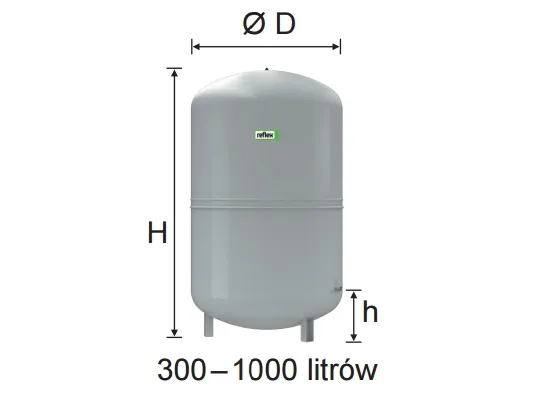 Trykeksp.beh. N 500l 6b 1'' cylindrisk