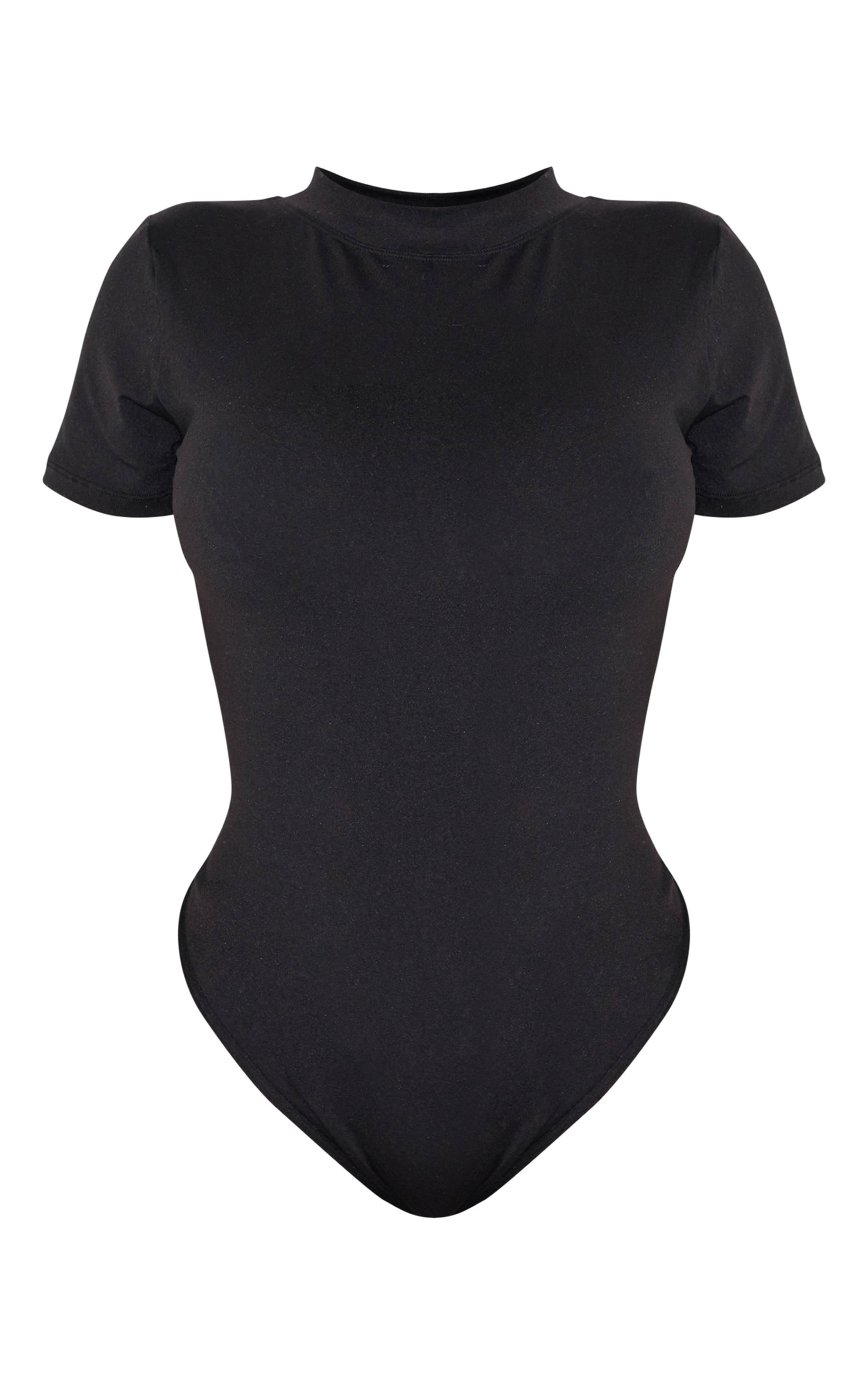 Noir Body Sculptant À Manches Courtes Shape