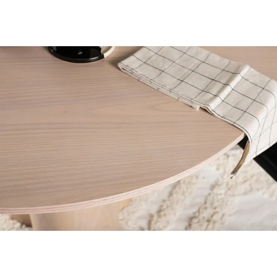 Eettafel Rond Whitewash 110cm - Fineer - Scandinavisch - Tafel Olivia