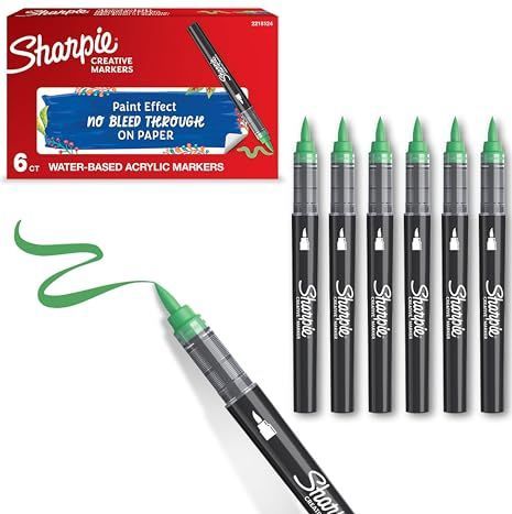 Sharpie - Creative Marker - Acrylverf Markers - Smaragdgroen - 6 Stuks