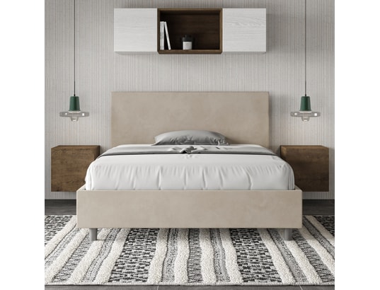 ITYHOME - Lit coffre adele 140x190 microfibra sable