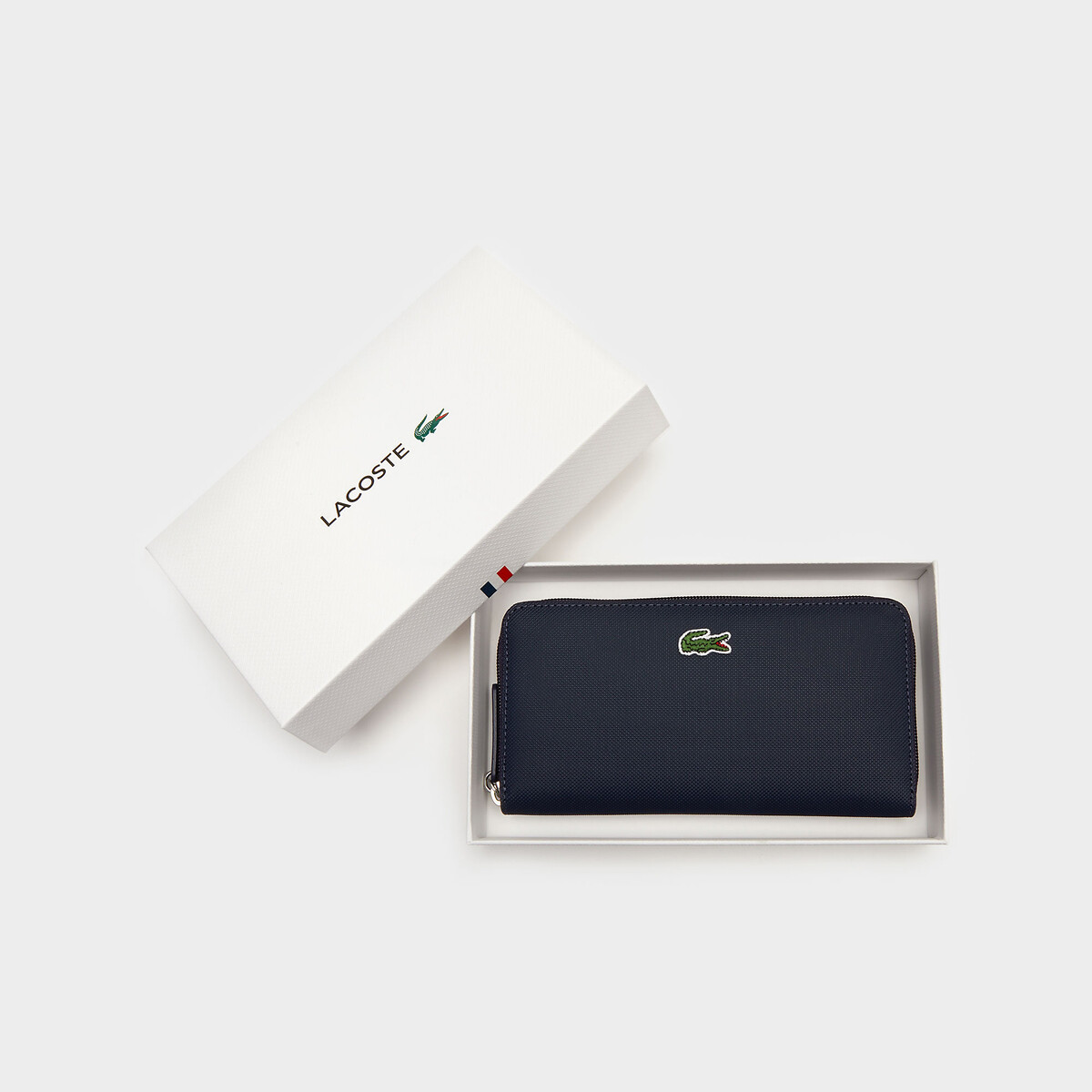 LACOSTE<br>Carteira com zíper em tecido piqué L1212