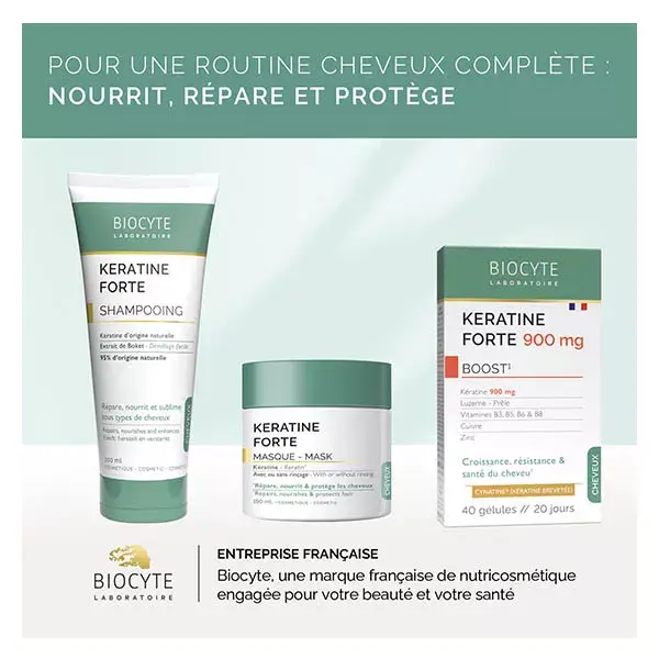 Sérum Antiqueda Biocyte Keratin Forte, 5 ampolas de 9 ml, 15 dias de duração.