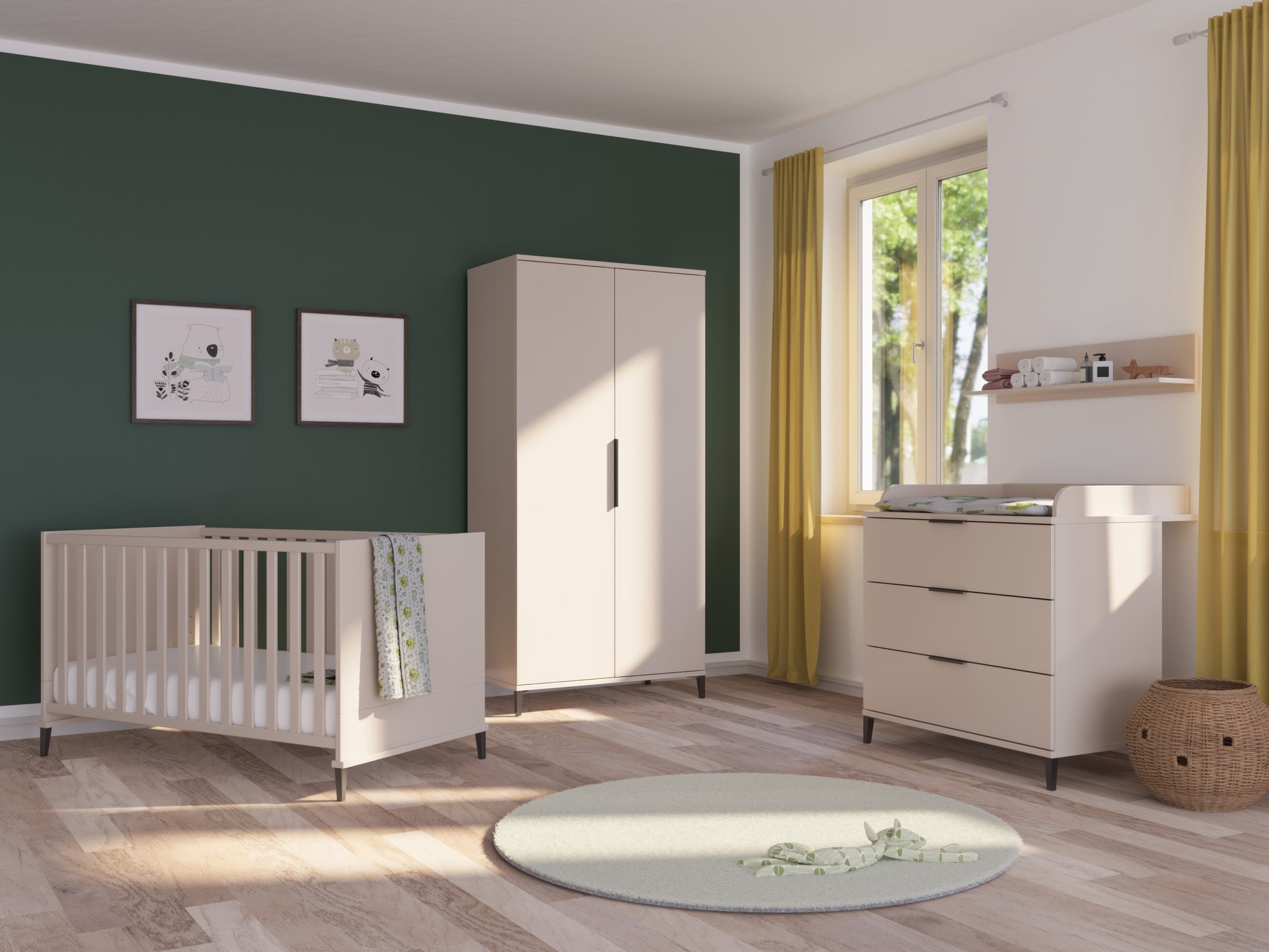 PAIDI Kinder-Drehtürenschrank ARI beige