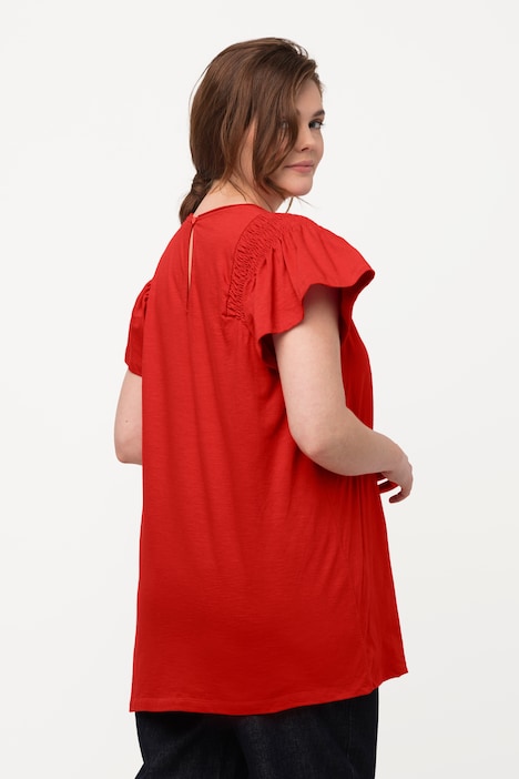 T-Shirt, A-Linie, V-Ausschnitt, Halbarm, Biobaumwolle