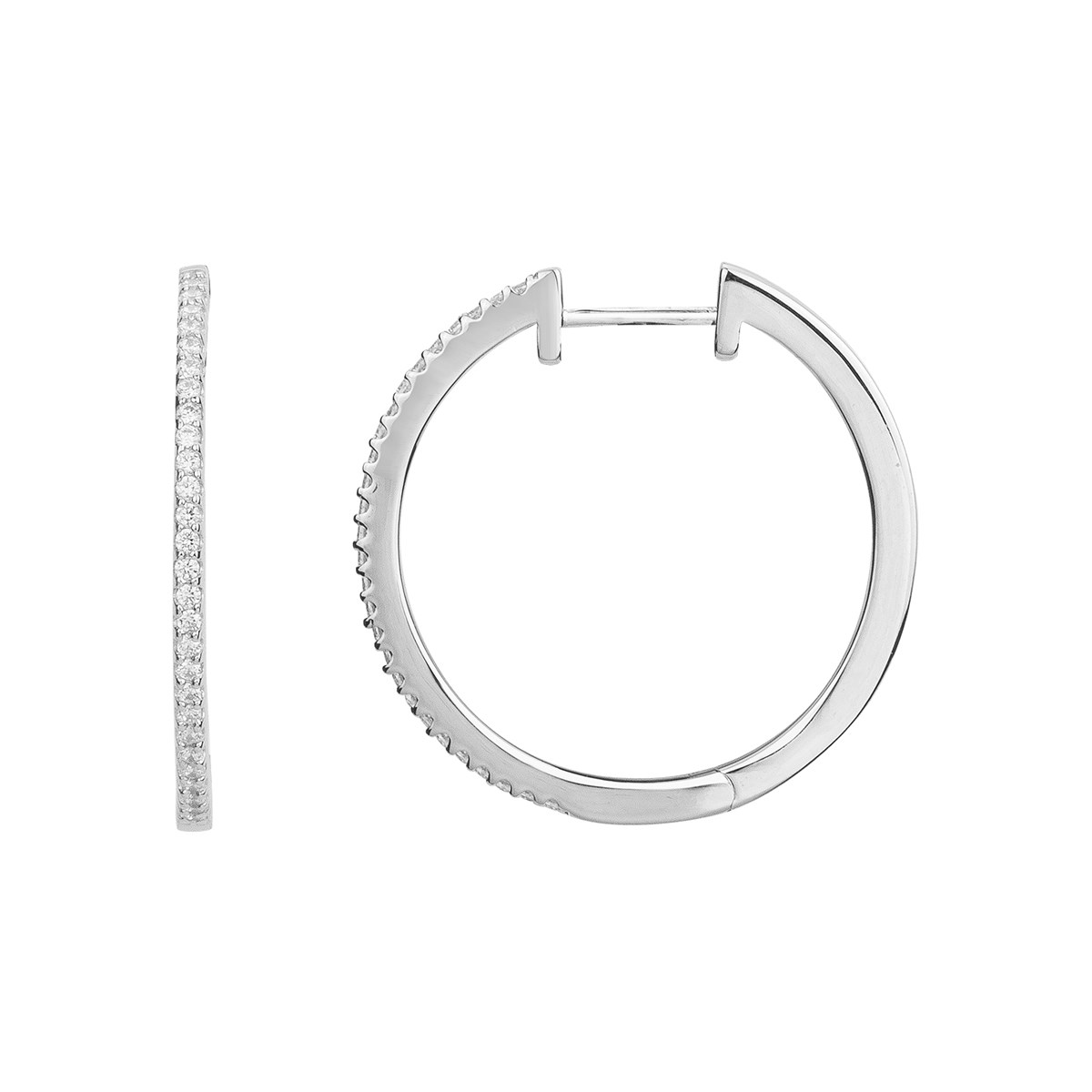 Créoles en Argent avec oxyde de zirconium blanc