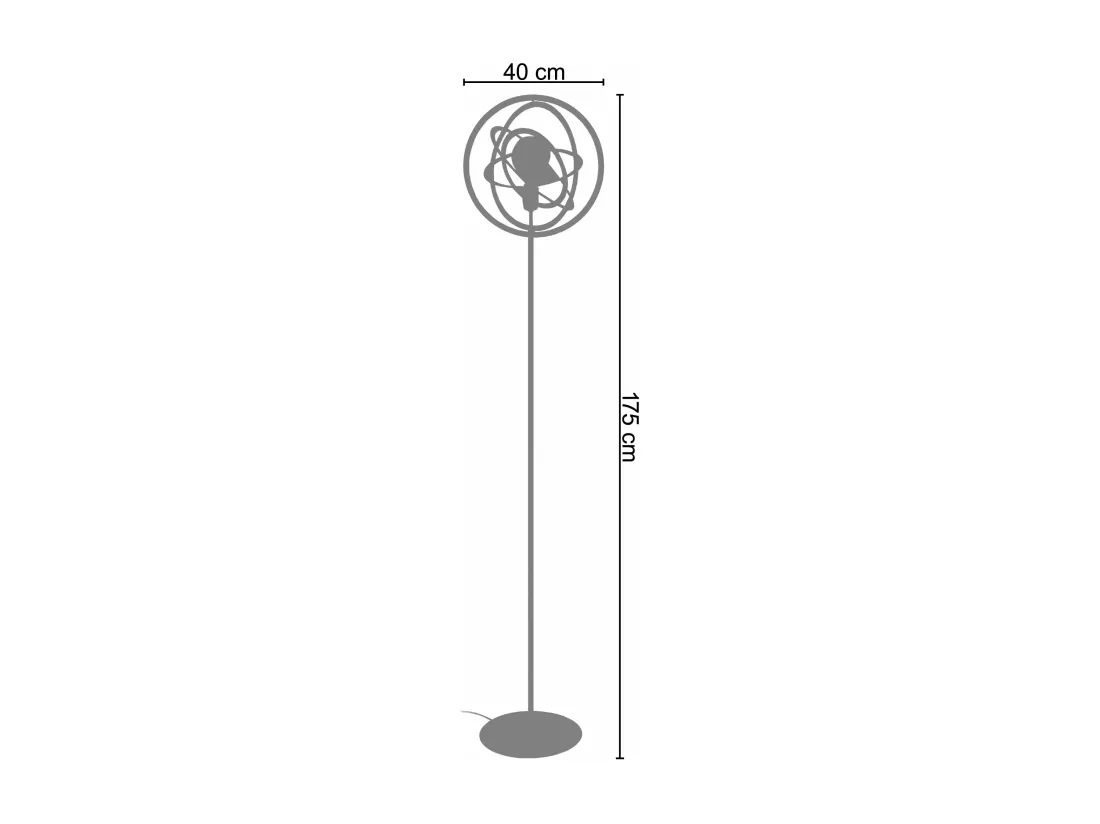 Lampadaire métal violet 175 cm.