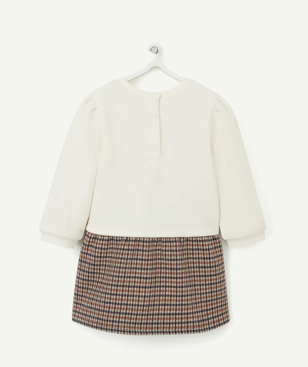 ROBE BÉBÉ FILLE EN FIBRES RECYCLÉES ET MOLLETON AVEC MOTIF