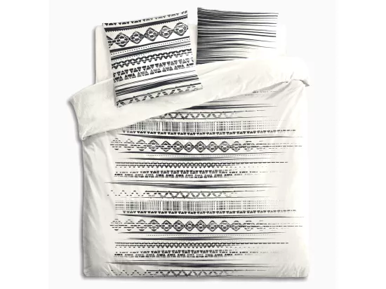 Parure de lit 2 Personnes 240 x 220 cm Housse de couette avec 2 taies imprimé Ethnik