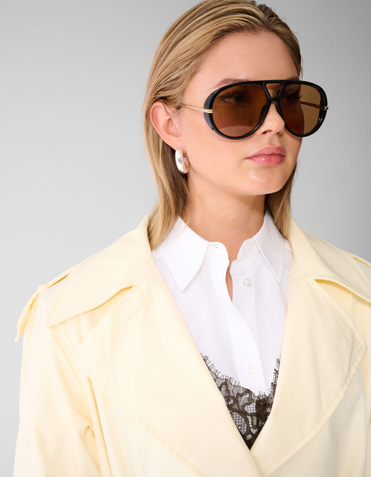 Flowy Trenchcoat Lichtgeel