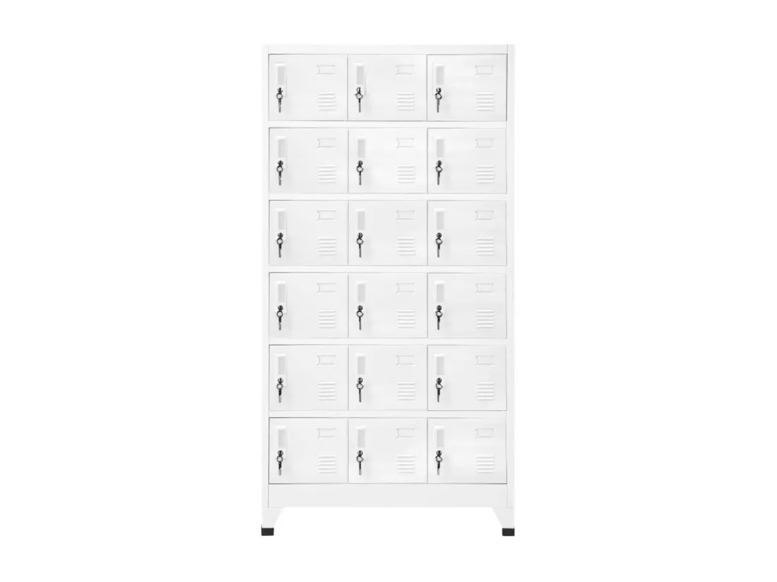 Armoire à casier avec 18 compartiments Métal 90x40x180 cm