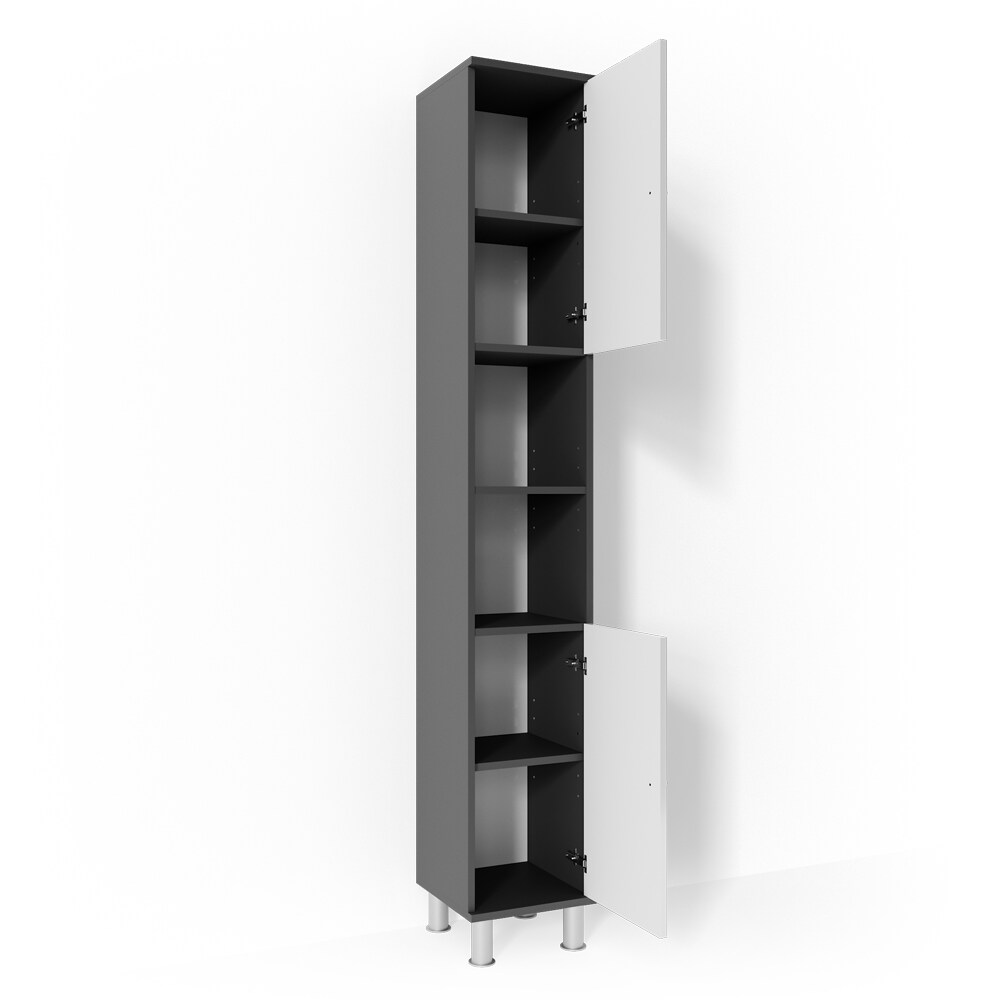 VICCO Badschrank Fynn 190 x 30 cm Anthrazit - Badezimmerschrank Hochschrank Schrank Regal Badregal