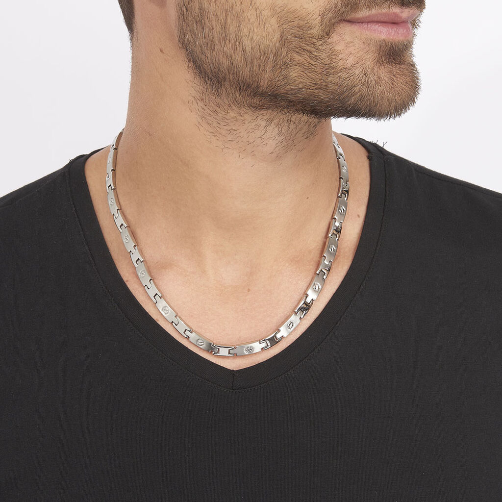Collier Joe Acier Blanc