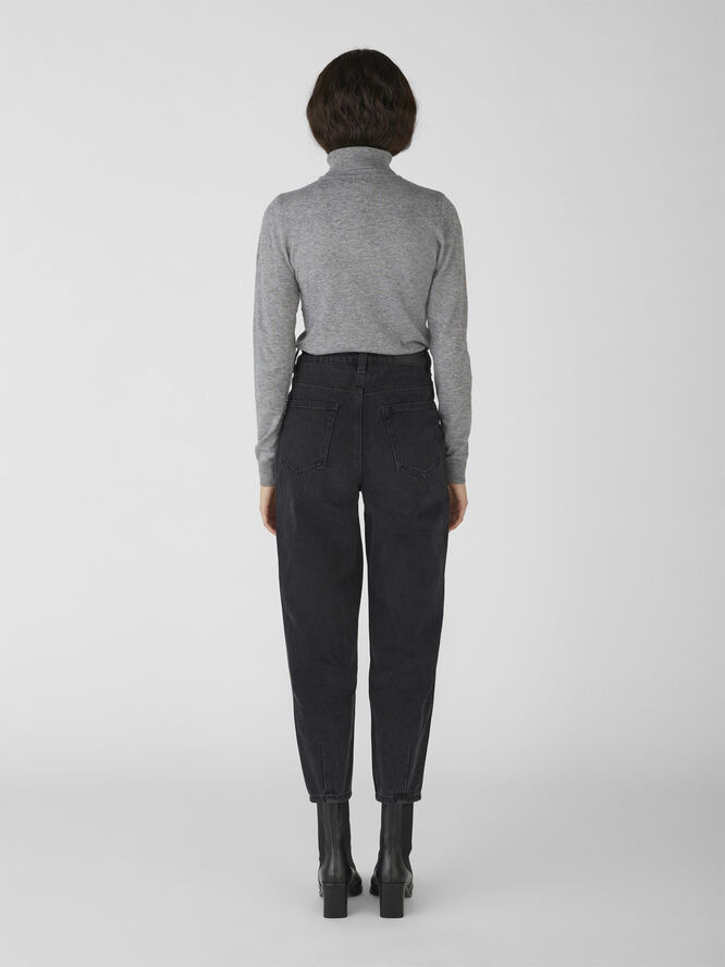 Object OBJTHESS L/S ROLLNECK KNIT PULLOVER Medium grey melange