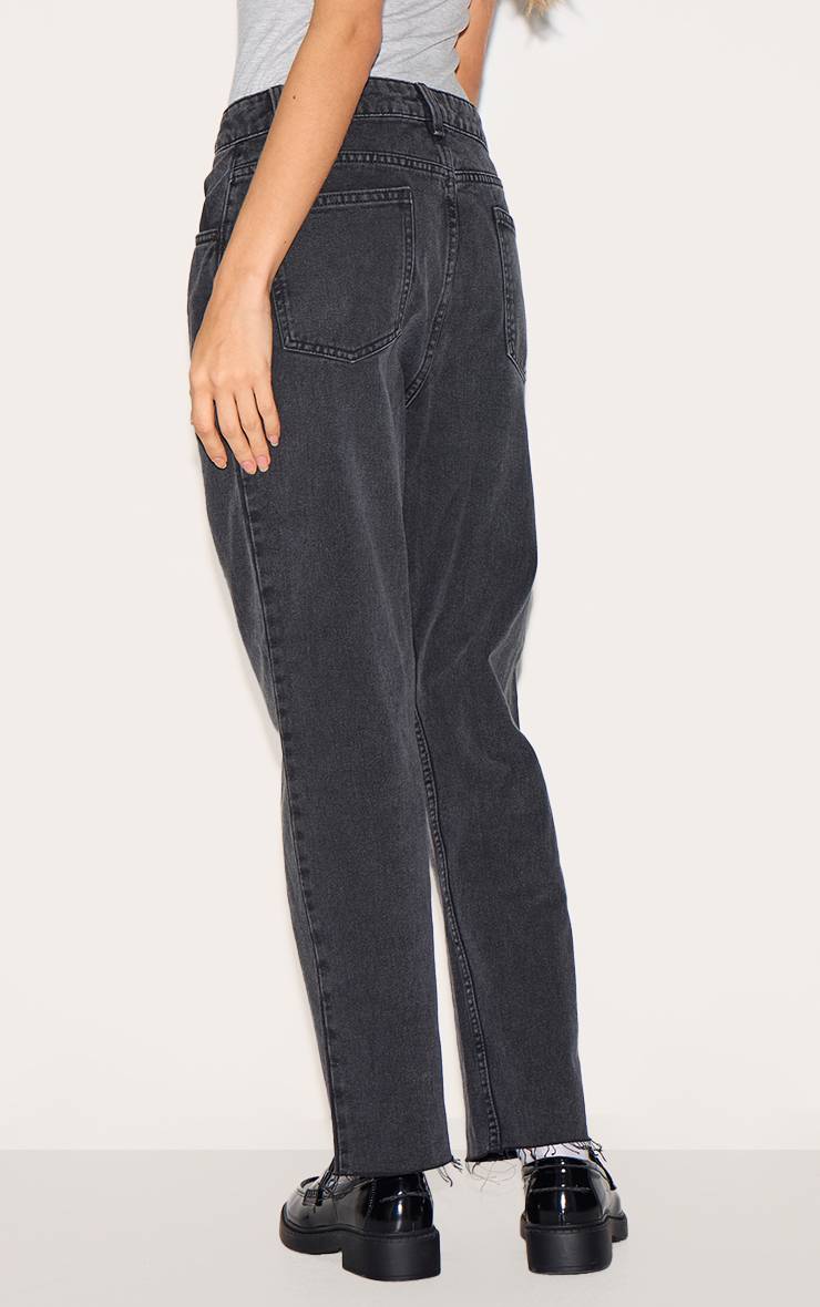 Noir Délavé Jean Droit Taille Haute Prettylittlething