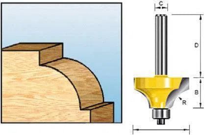 Makita D-11352 Freesbit Kwartrondfrees   lager S 8mm 31,75x15,88mm R9,53