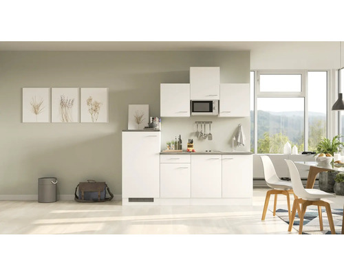 Flex Well keukenblok met apparatuur Lucca 210 cm wit mat gedemonteerde variant omkeerbaar 00012369