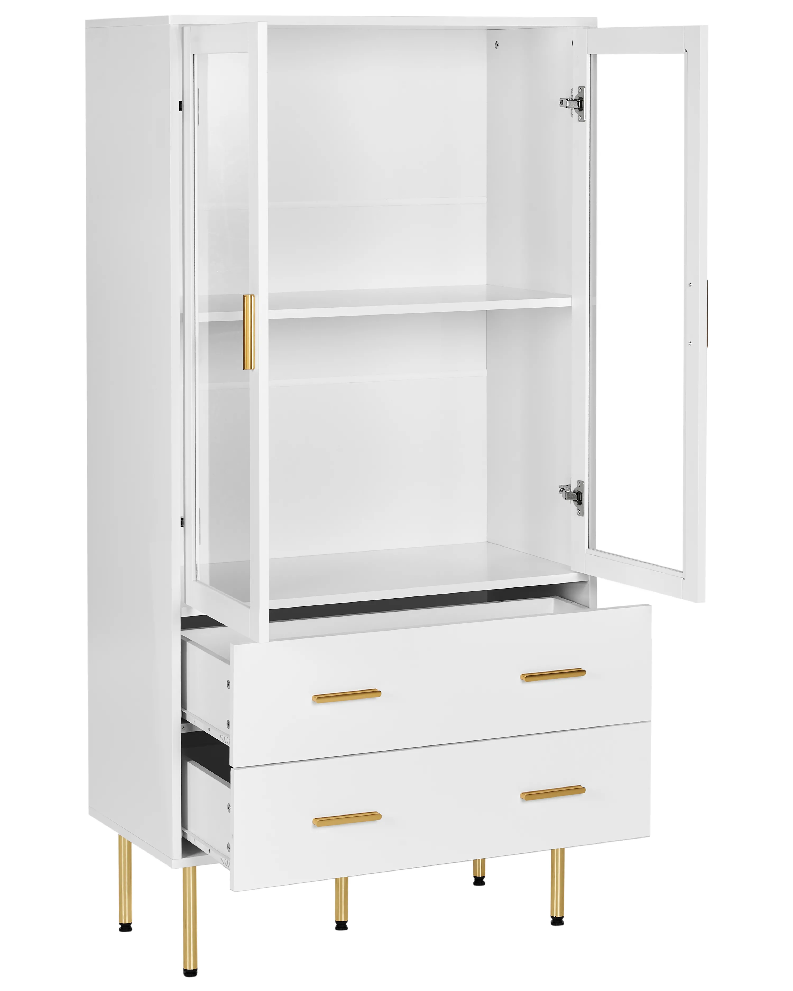 Glazen vitrinekast MILORA 80 cm Wit