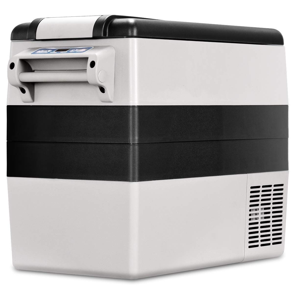 Réfrigérateur 52l de Voiture -20℃/+10℃ Mini Réfrigérateur Portable Ecran Lcd Adaptateur 69x34,5x52,5cm Noir+Gris - Lidl-Manfred