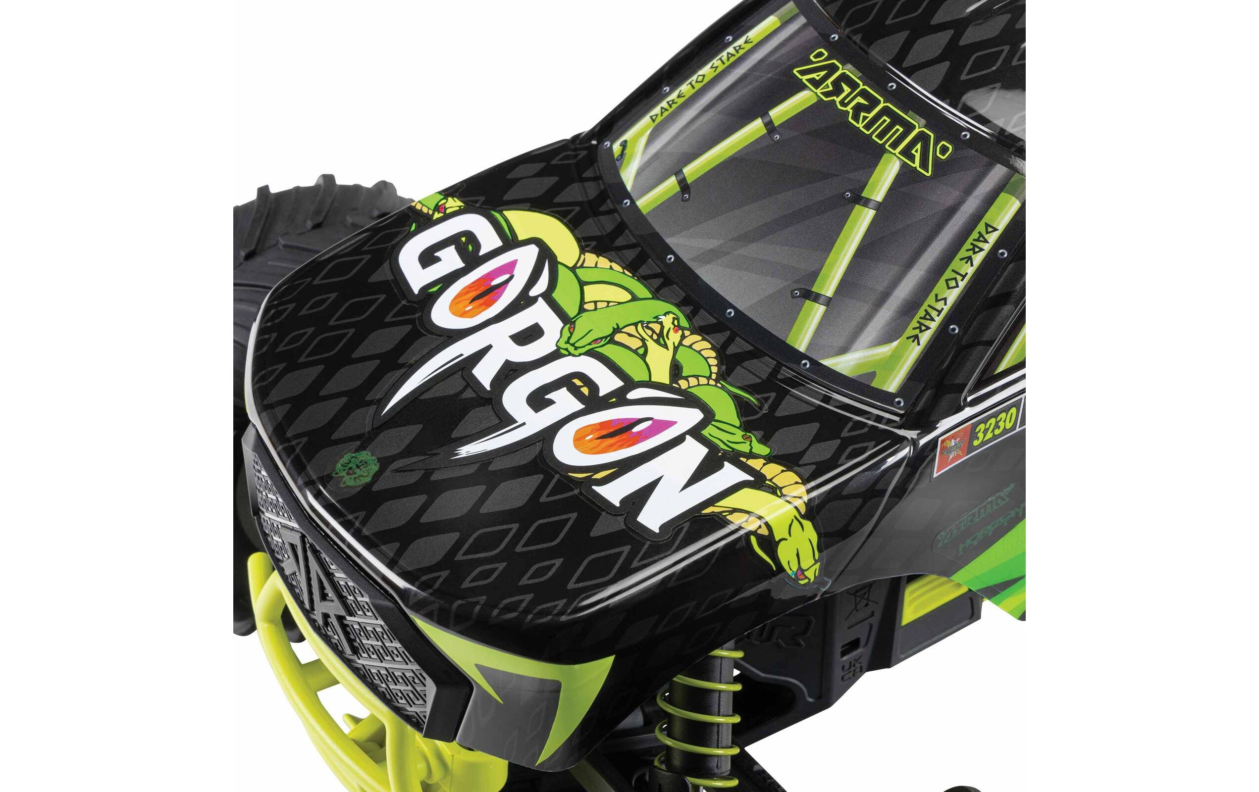 Monster Truck Gorgon MEGA 550 RWD Gelb, RTR, 1:10<br>2WD Monstertruck mit Heckantrieb
