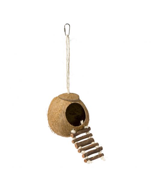 Europet Bernina Knaaghuisje Kokosnoot Met Ladder - Kooi Accessoire