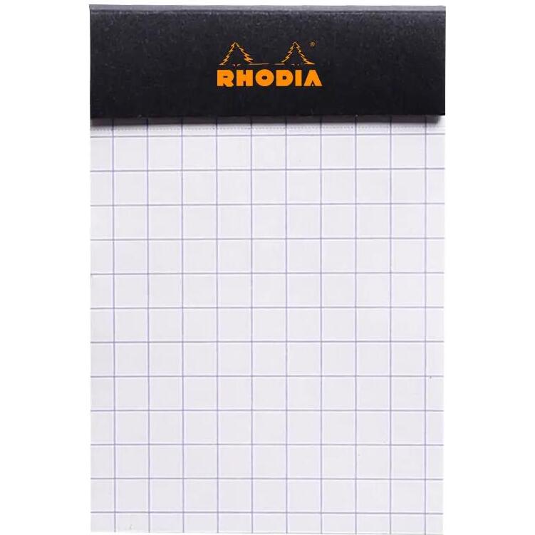 Bloc agrafé N°10 5,2x7,5 cm 80 feuilles petits carreaux 5/5 80 g. - Noir